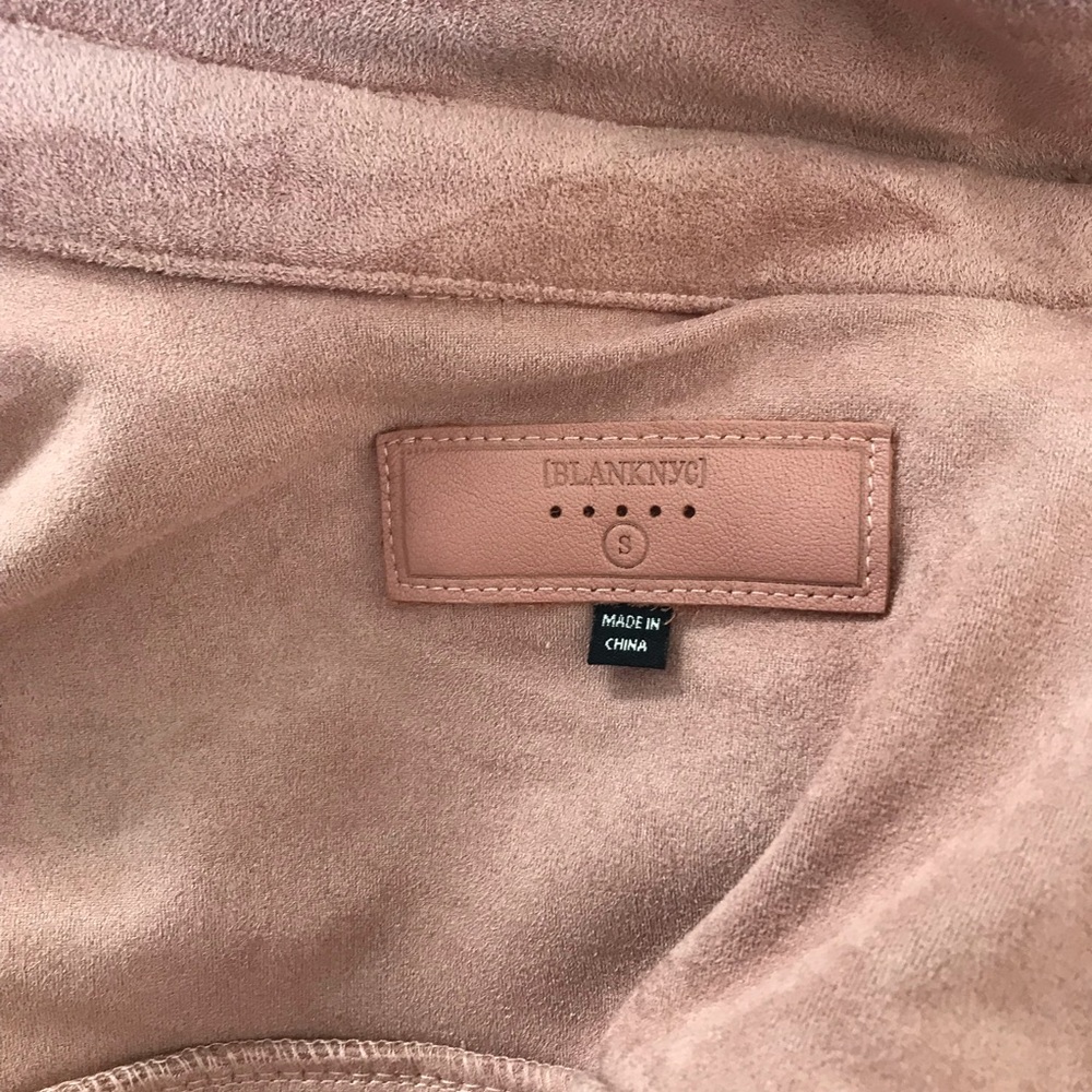 BlankNYC Rose Vegan Suede Fringe Western Style Crop Jacket Bomber Jacket - Picture 7 of 12